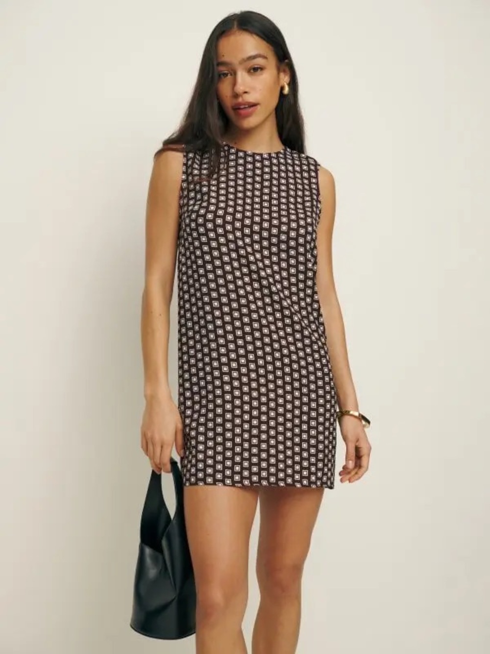 Reformation brown geo print mini dress size 0